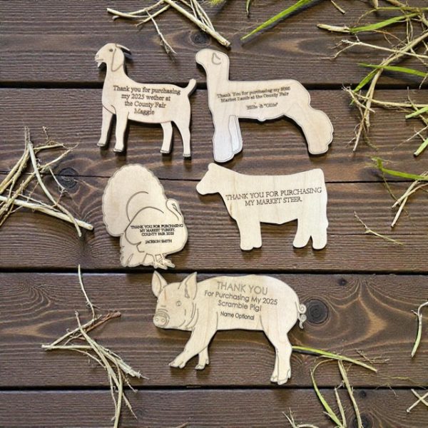 Personalized Livestock Wood Animal Magnet
