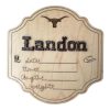 Personalized Western Longhorn Baby Sign - Announcement