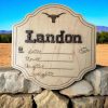 Personalized Western Longhorn Baby Sign - Announcement