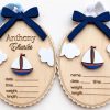 Personalized Wooden Sailboat Birth Announcement Sign