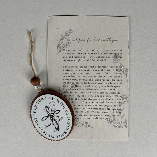 Isaiah 41:10 Wood Car Charm, Christian Gift, Handmade Ornament