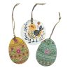 Hand Crafted Wood Easter Ornaments | Sublimation Rustic Chick & Handpainted Floral Egg Decor
