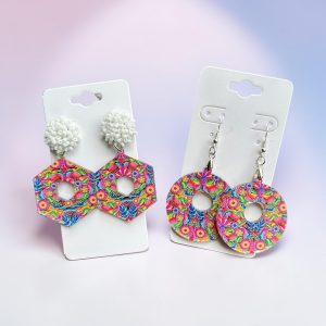 Fiesta Mexican Floral Acrylic Earrings | Talavera Inspired Statement Jewelry