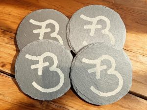 Personalized Cattle Brand Slate Coasters: Western Decor, Set of 4