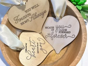 Wood Heart, Laser Engraved Maple Plywood, Personalized Gift and Decor