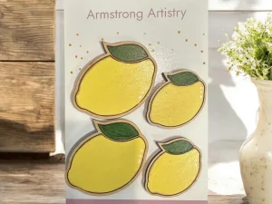 il_fullxfull.6599396699_kihm.jpg Lemon Magnets, Refrigerator Magnets, homemade, 4 piece set