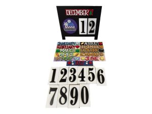 Interchangeable standing season calendar, wood