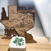 Texas State Park Travel Map,Hand Painted 3-Layer Wood Map, Adventure Tracker