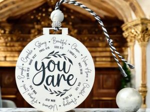 You Are inspirational hanging ornament, Bible verse/handmade