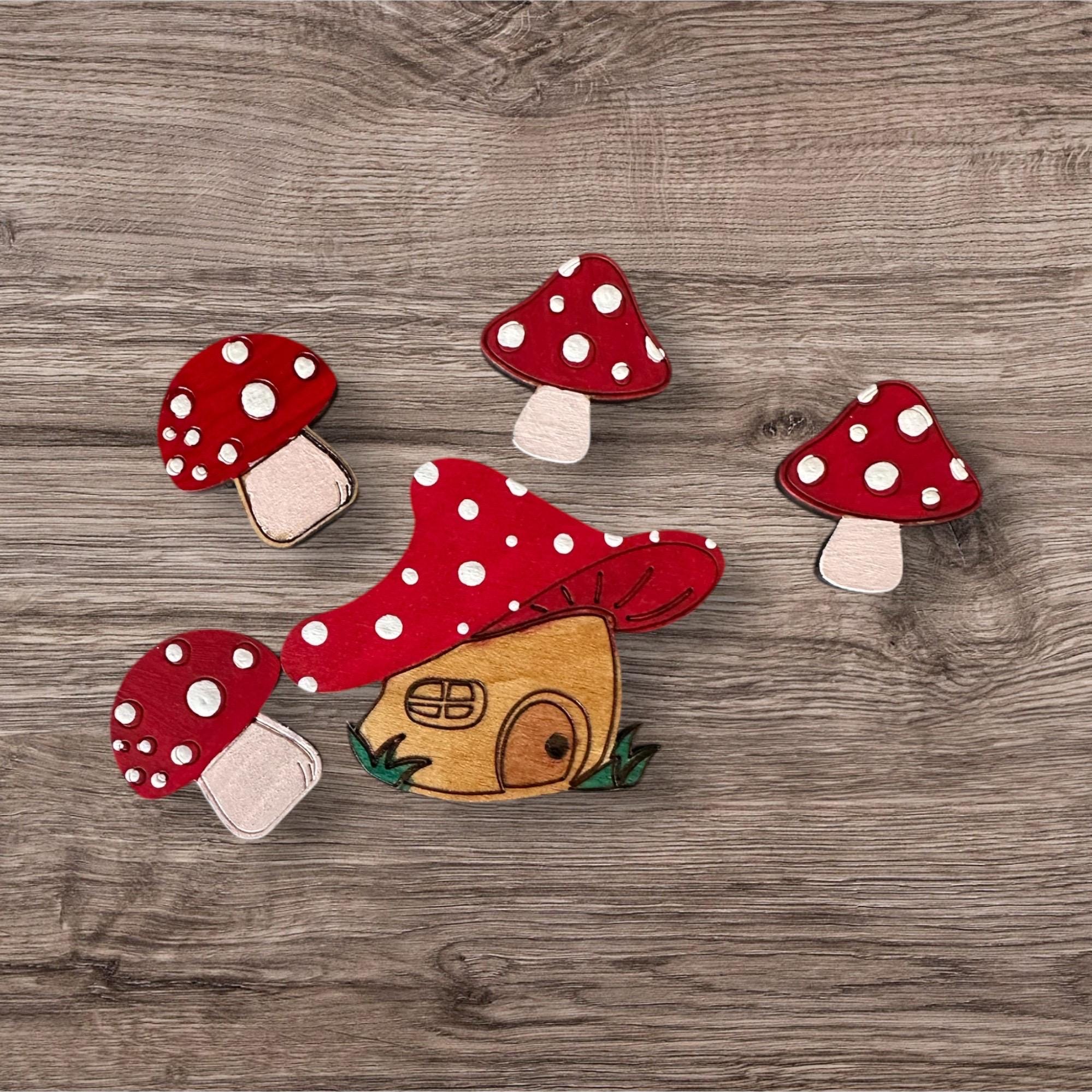 Mushroom Decorative Magnet Set-5 piece, handmade, Fridge magnets, Locker decoration - Image 4
