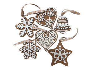 Gingerbread Ornament, Wood, Hand Painted, Gift Tag, Cookie Ornament