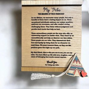 The meaning of friendship ornament gift set, My tribe quote and ornament
