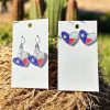 Texas Flag Glitter Heart Earrings: Patriotic Acrylic Jewelry