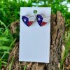 Texas Flag Glitter Heart Earrings: Patriotic Acrylic Jewelry