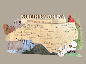 il_fullxfull.7094373909_hznm.jpg Laser Cut Wood North Carolina State Park Map: Adventure Tracker