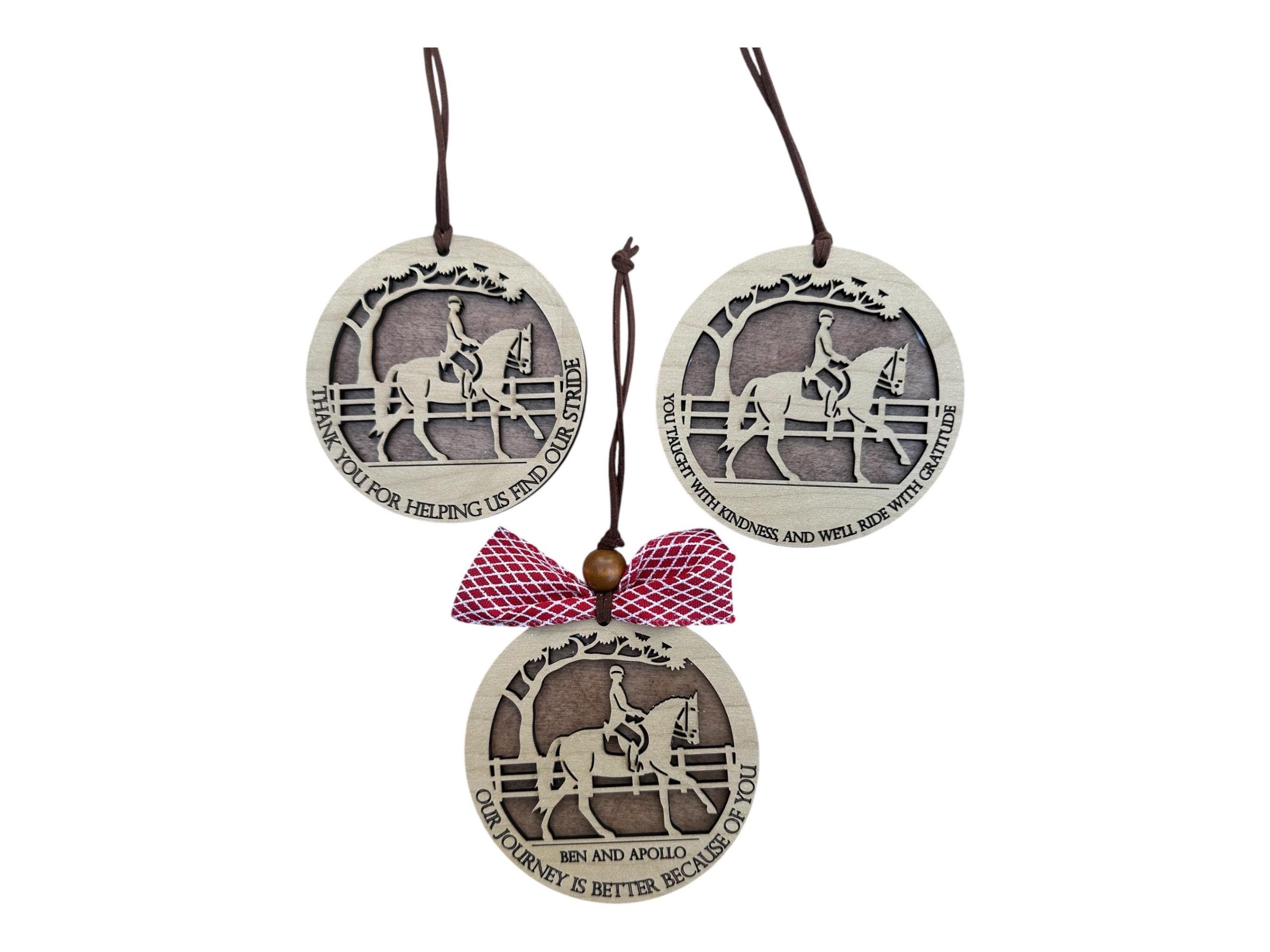 Personalized Horse Trainer Ornament: Engraved Maple Wood Equestrian Gift - Image 8