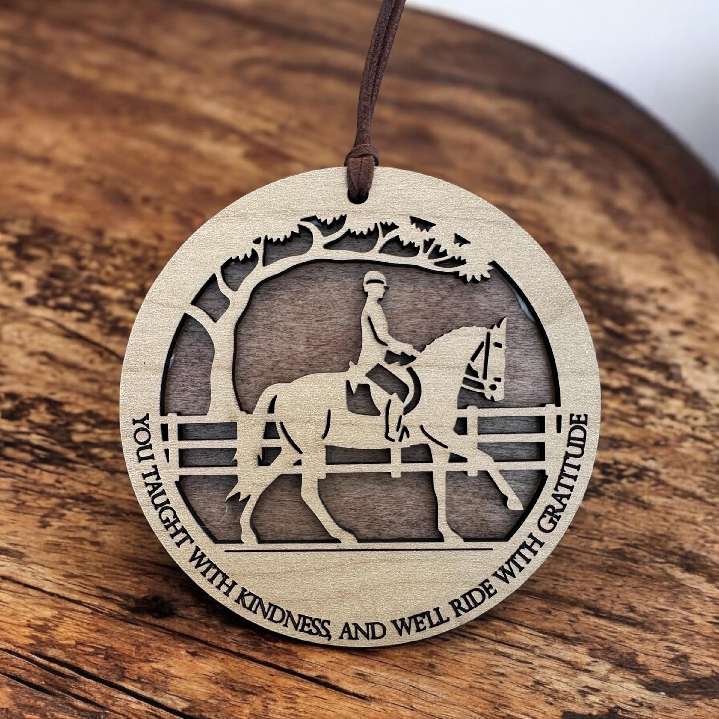 Personalized Horse Trainer Ornament: Engraved Maple Wood Equestrian Gift - Image 7