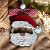 Hand-Painted Wooden Cookie Ornaments: Santa, Snowman, Candy Cane