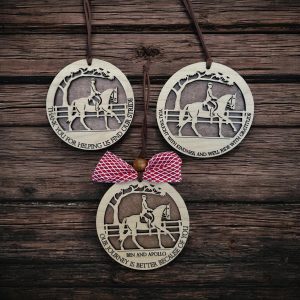 Personalized Horse Trainer Ornament: Engraved Maple Wood Equestrian Gift