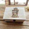Laser Engraved Western Baby Keepsake Box: Personalized Wood Memory Box