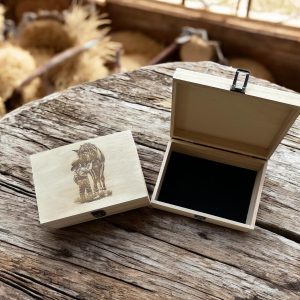 Laser Engraved Western Baby Keepsake Box: Personalized Wood Memory Box