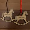 Personalized Wooden Rocking Horse Ornament, Baby's First Christmas 2025