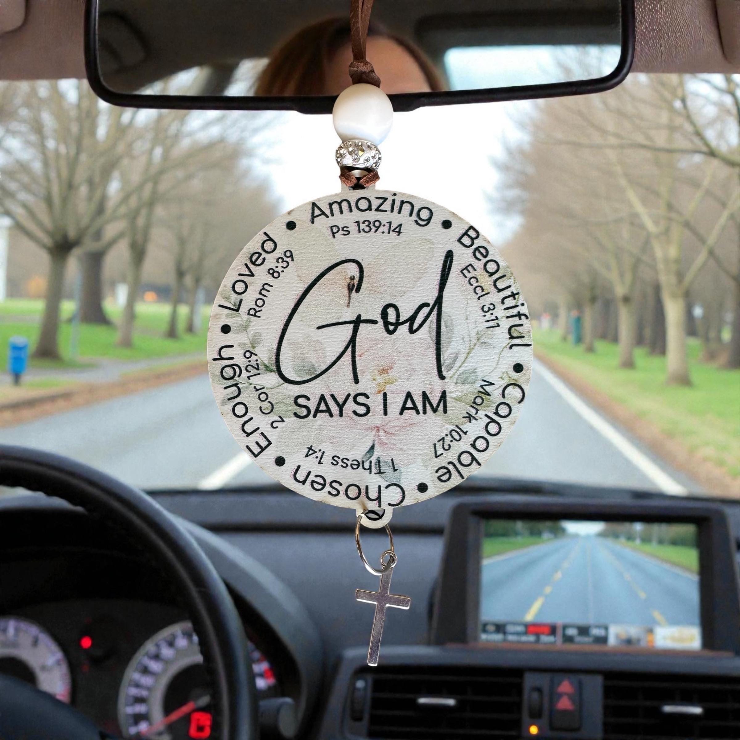 Christian Car Charm, God Says I Am, Inspirational Scripture, Faith Gift - Image 5