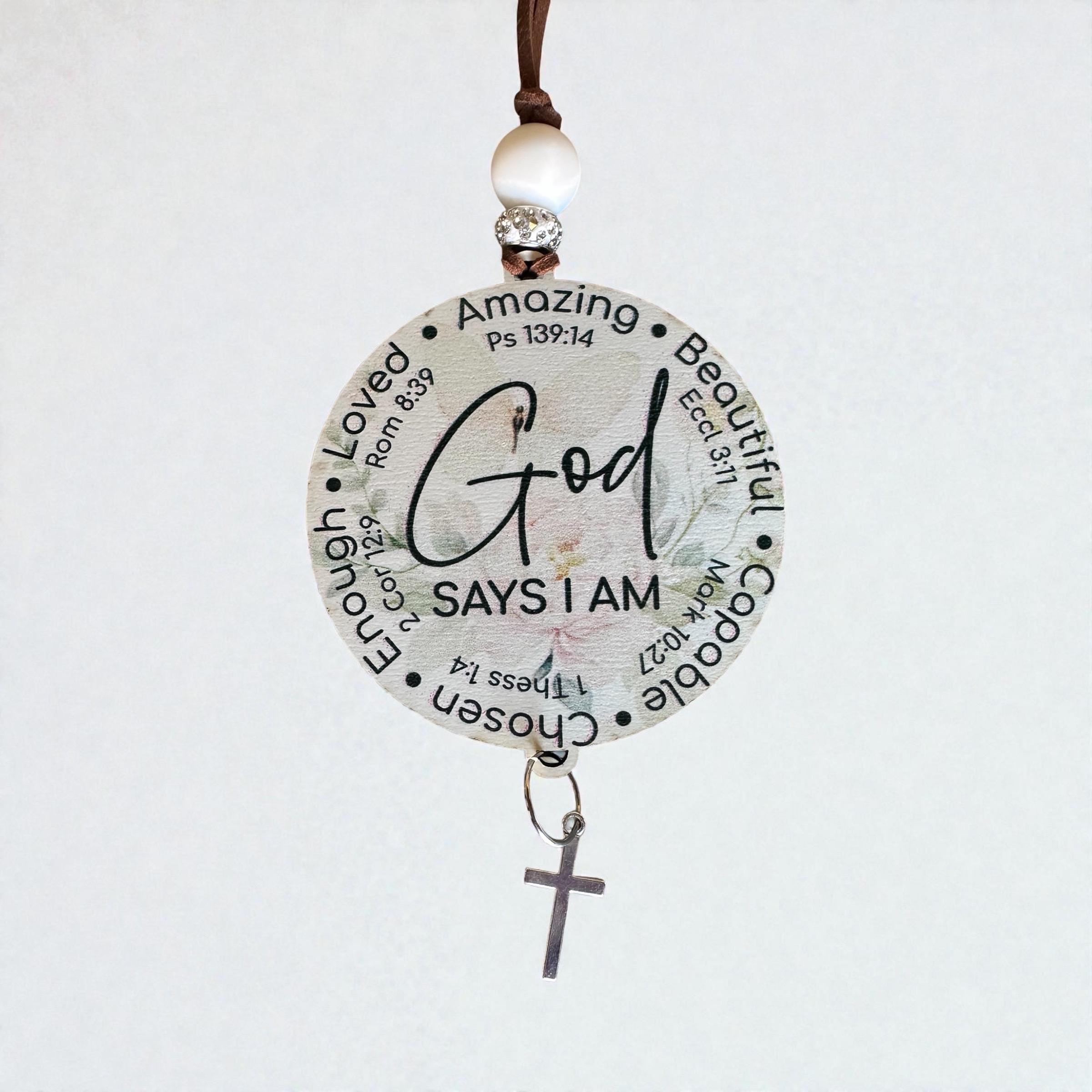 Christian Car Charm, God Says I Am, Inspirational Scripture, Faith Gift - Image 6