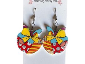 Colorful Apple Teacher Earrings, School Jewelry, Lightweight Acrylic Dangles