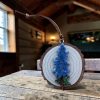 Hand Painted Bluebonnet Ornament | Maple Plywood Texas Wildflower Decor (3.6")