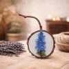 Hand Painted Bluebonnet Ornament | Maple Plywood Texas Wildflower Decor (3.6")