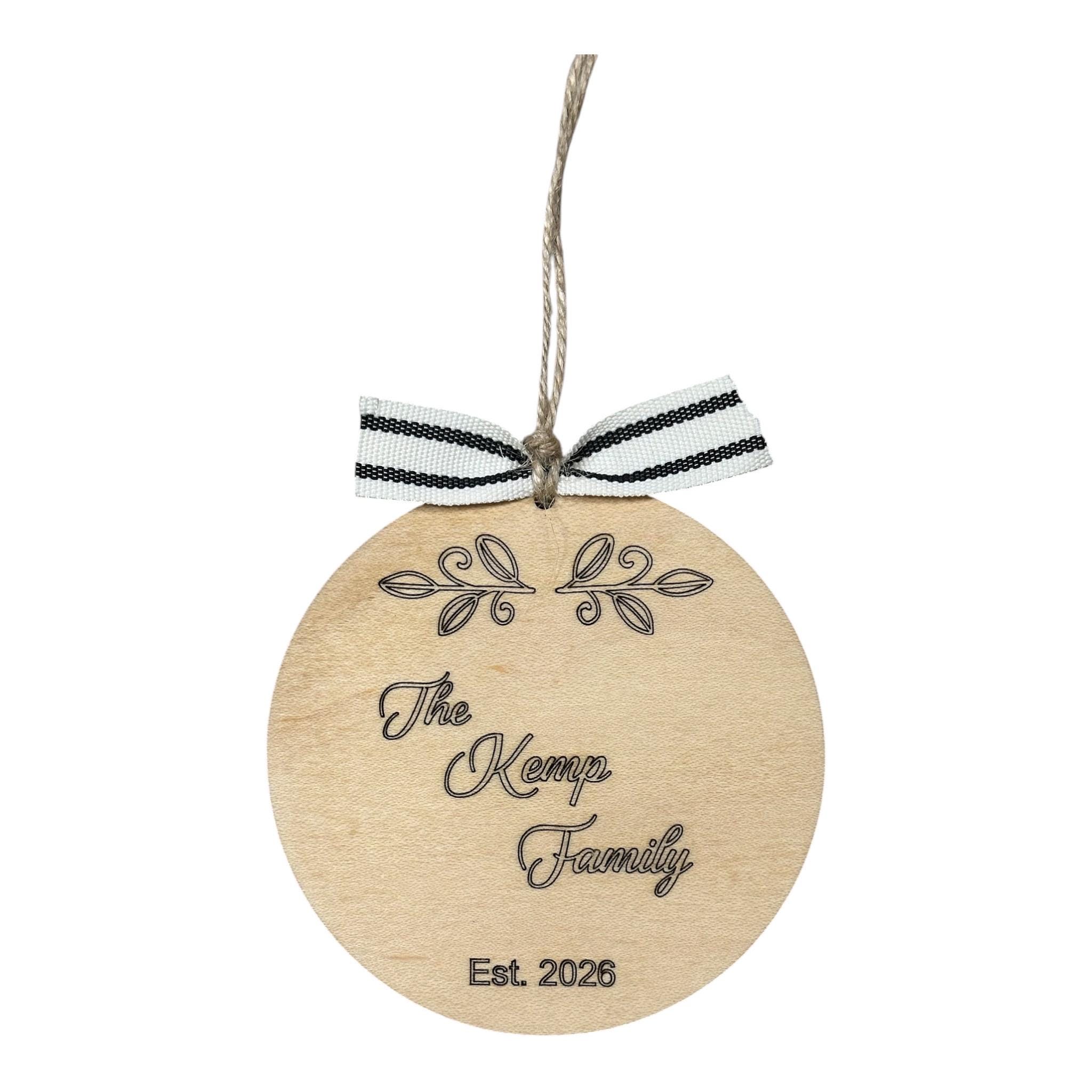 Personalized Maple Wood Family Ornament, Custom Engraved Christmas Keepsake - Image 2