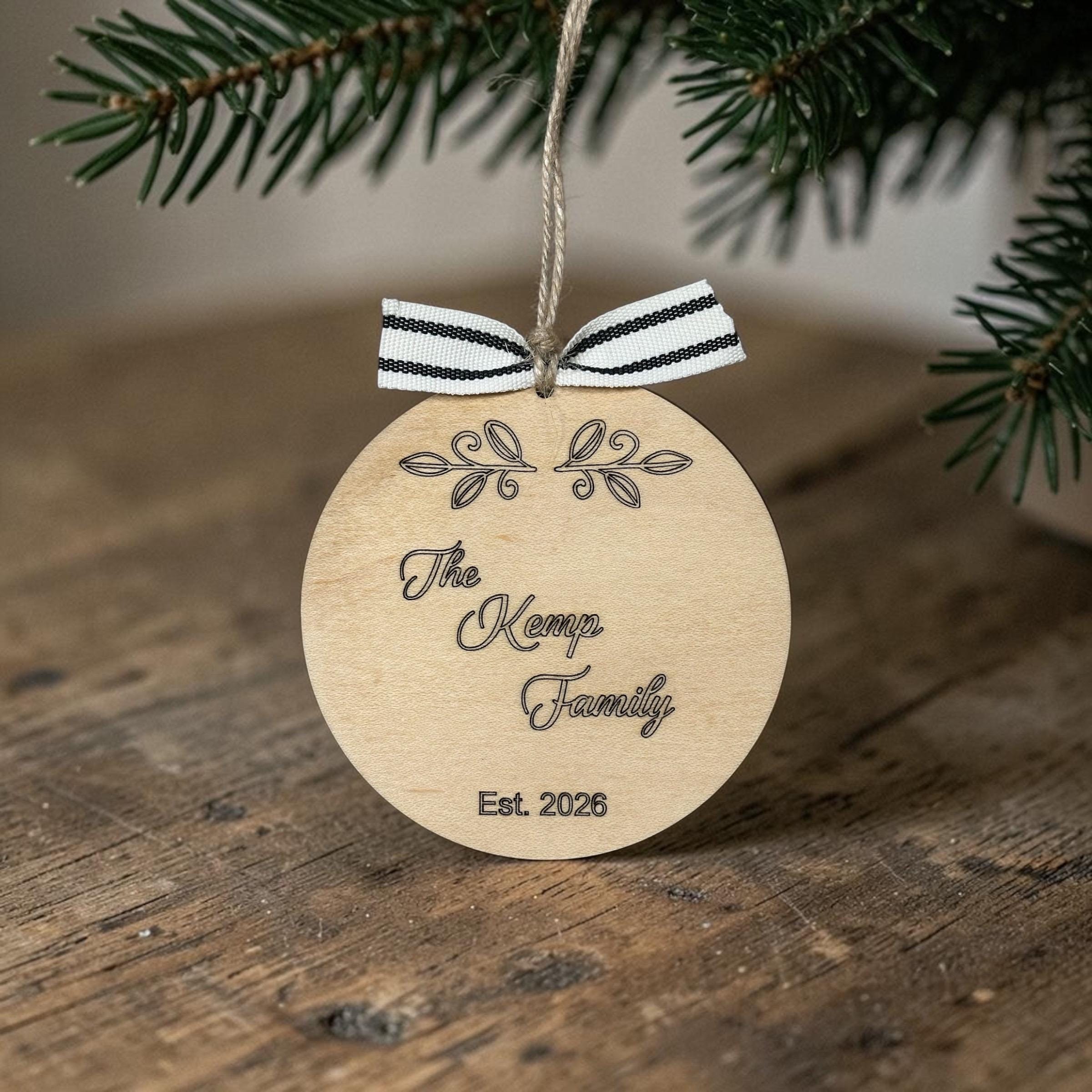 Personalized Maple Wood Family Ornament, Custom Engraved Christmas Keepsake - Image 7