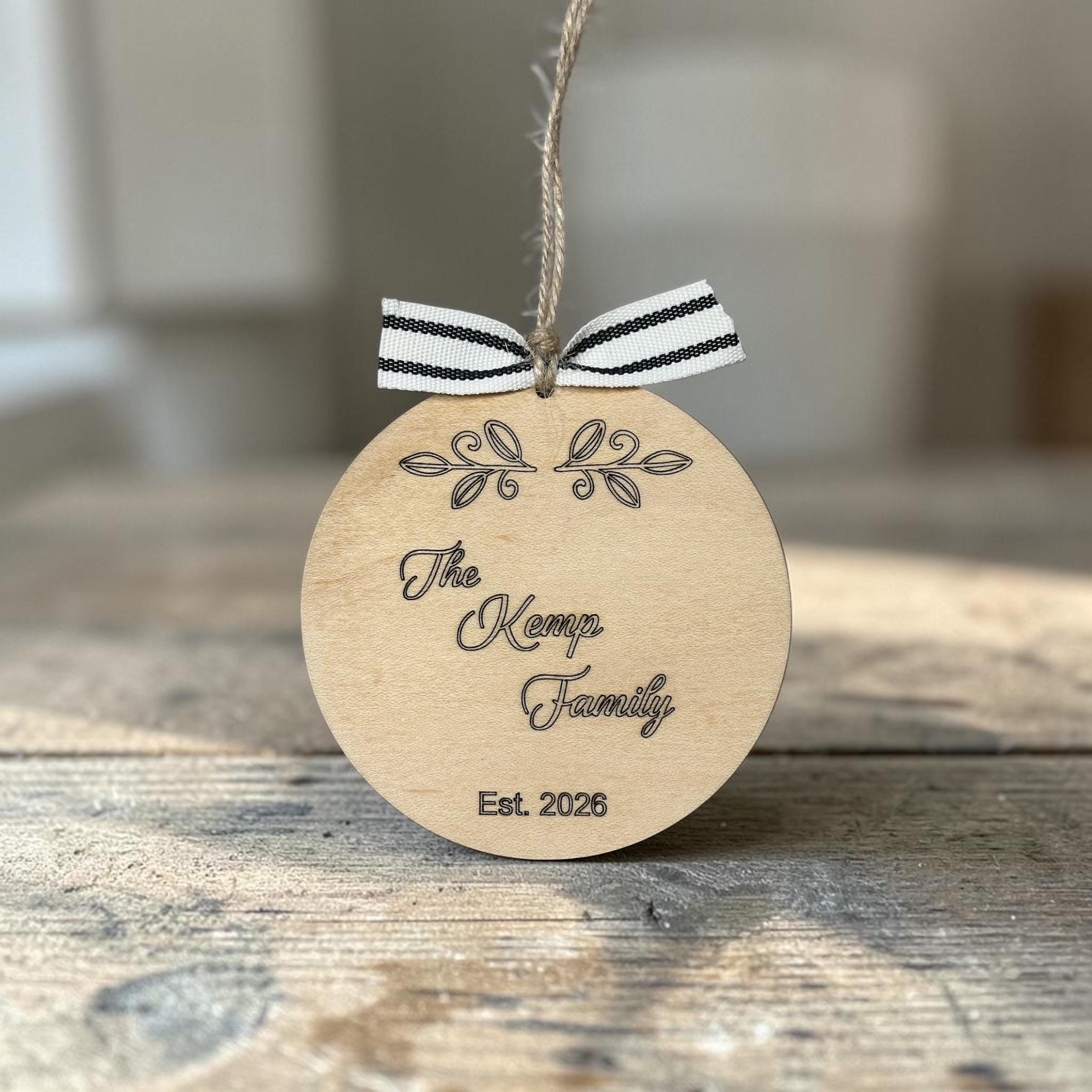 Personalized Maple Wood Family Ornament, Custom Engraved Christmas Keepsake - Image 4