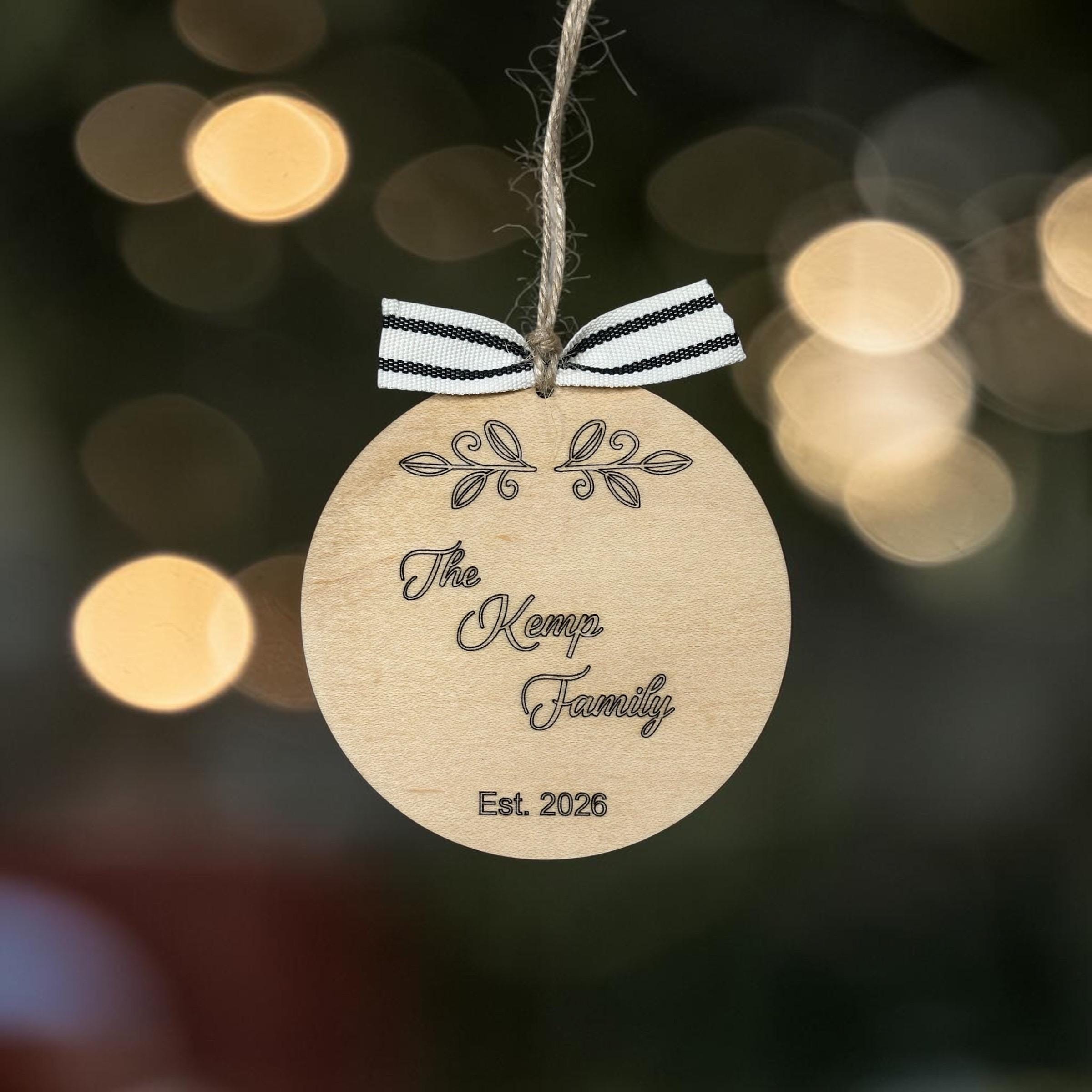 Personalized Maple Wood Family Ornament, Custom Engraved Christmas Keepsake - Image 6