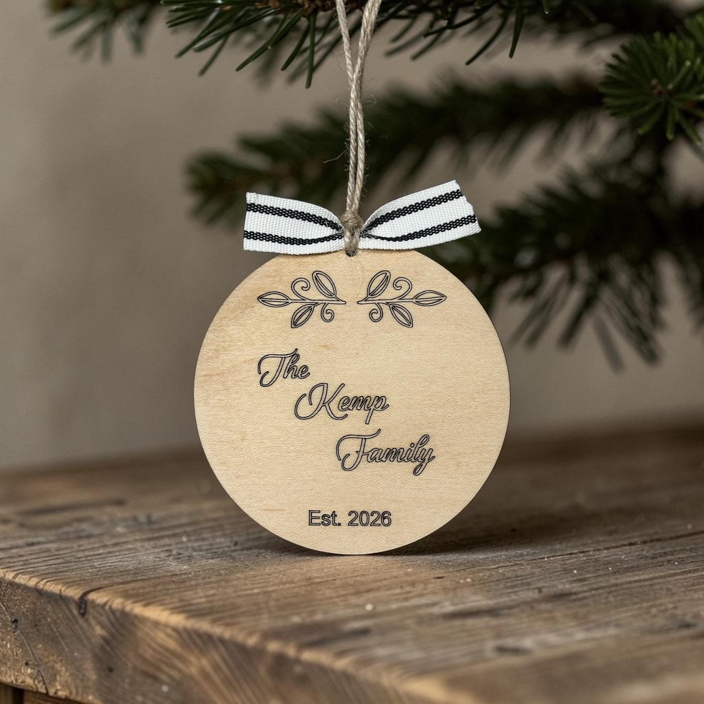 Personalized Maple Wood Family Ornament, Custom Engraved Christmas Keepsake - Image 9
