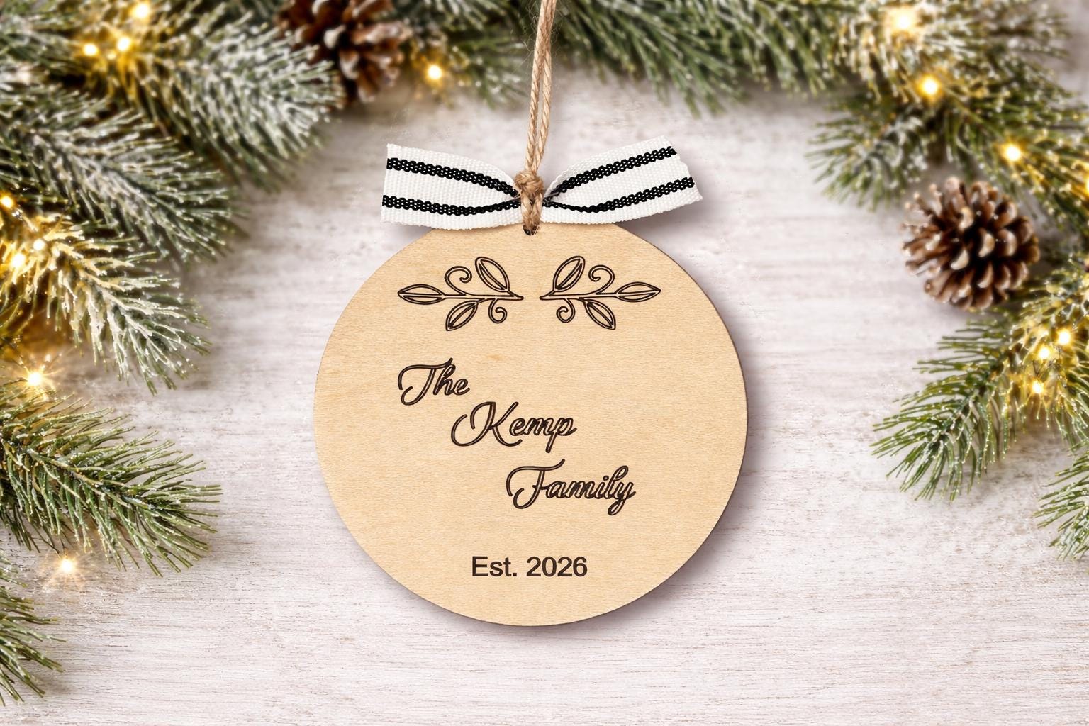 Personalized Maple Wood Family Ornament, Custom Engraved Christmas Keepsake - Image 10