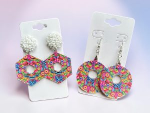 Fiesta Mexican Floral Acrylic Earrings | Talavera Inspired Statement Jewelry