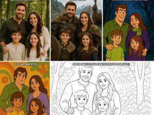 Custom Family Pet Portrait, Watercolor Sketch Digital Painting (Digital File)