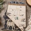 Nevada State Park Map Wall Art | Layered Laser Cut Decor, Hand Painted Travel Keepsake
