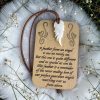 Angel Feather Memorial Ornament, ECO Wood Guardian Angel Keepsake, Remembrance Gift