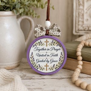 Together in Prayer Ornament | Christian Faith Ornament | 4” Double Layer MDF Wood Gift
