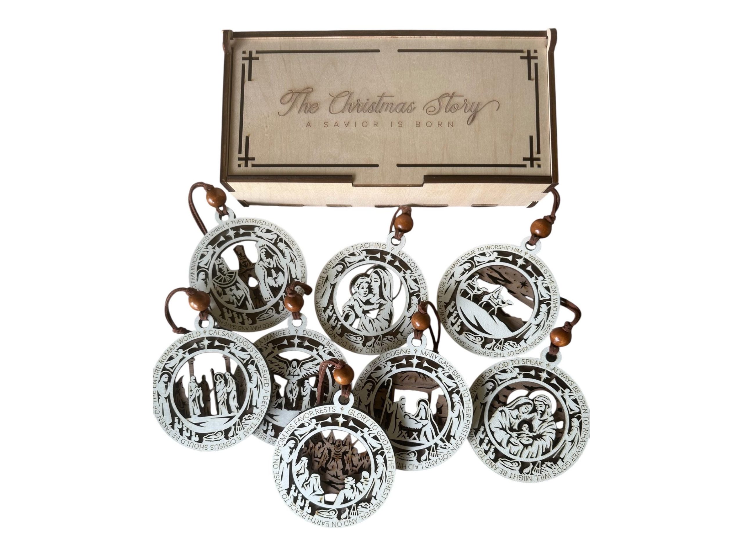 Nativity Scene Wooden Ornament Set: Christmas Story Heirloom - Image 2