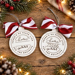 Personalized ZIP Code Wood Christmas Ornament, Rustic Home Keepsake Gift
