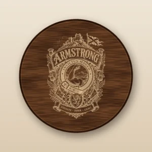 Armstrong Family Crest Walnut Plaque