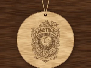 Armstrong Family Crest Wood Ornament