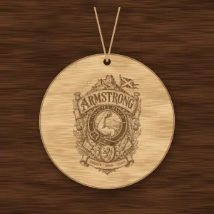 Armstrong Family Crest Wood Ornament